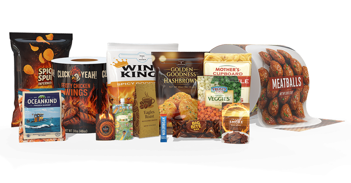 pouches and rollstock for food flexible packaging